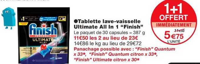 tablette lave-vaisselle ultimate all in 1 "finish"