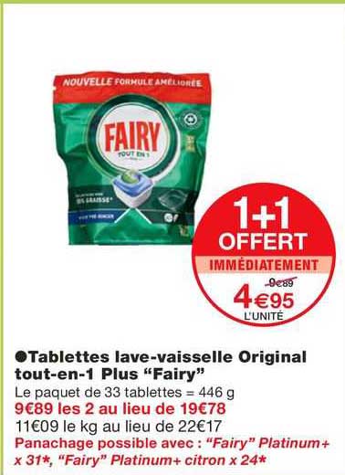 tablettes lave-vaisselle original tout-en-1 plus "fairy"