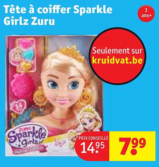 tête à coiffer sparkle girlz zuru