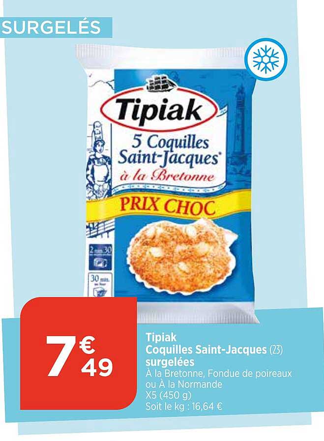 tipiak coquilles saint-jacques surgelées