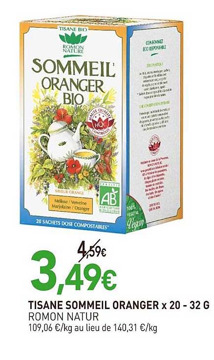 tisane sommeil orange romon natur