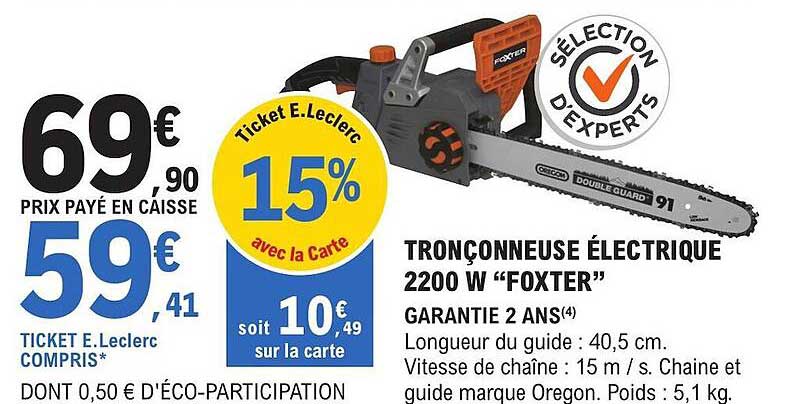 tronçonneuse électrique 2200w foxter