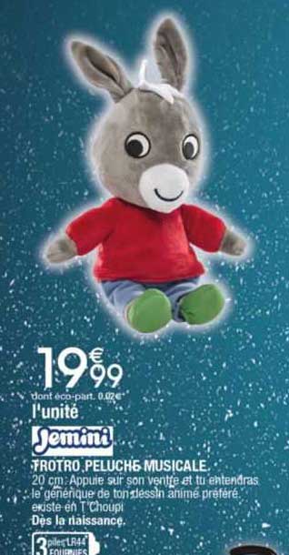 trotro peluche musicale jemini