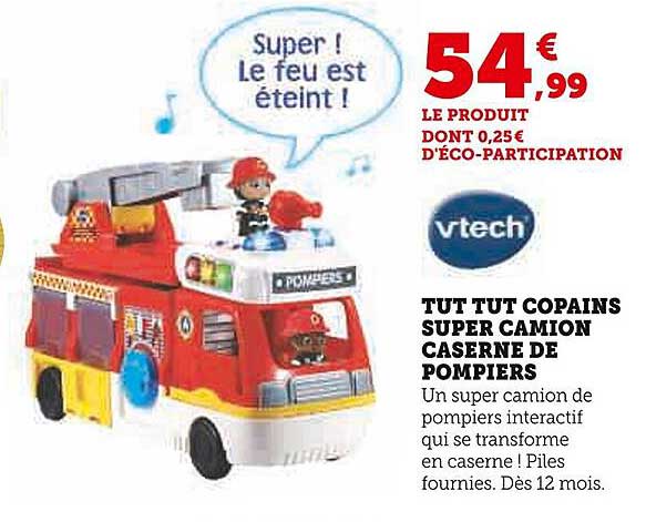 tut tut copains super camion caserne de pompiers