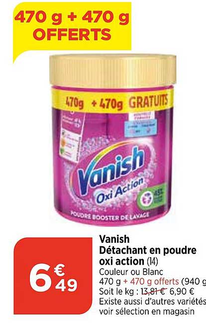 vanish détachant en poudre oxi action
