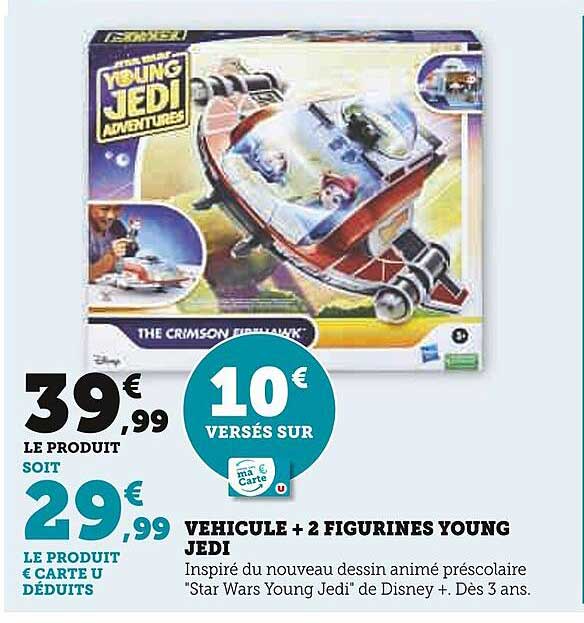 vehicule + 2 figurines young jedi