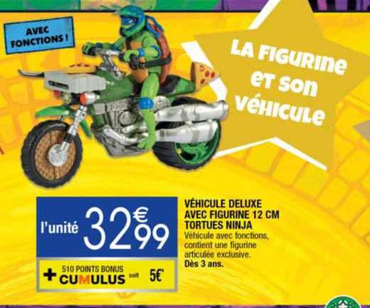 véhicule deluxe avec figurine 12 cm tortues ninja