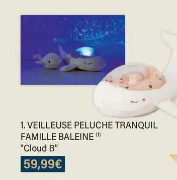 veilleuse peluche tranquil famille baleine "cloud b"