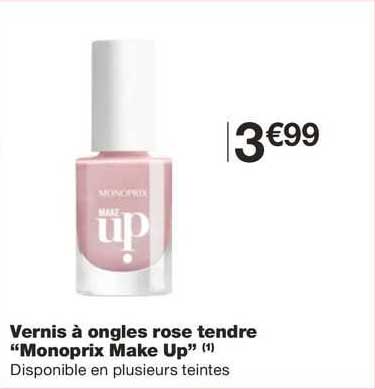 vernis à ongles rose tendre "monoprix make up"