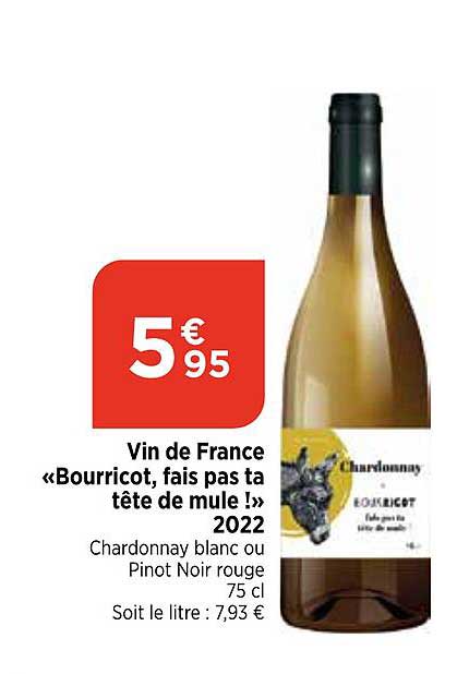 vin de france „bourricot, fais pas ta tête de mule !“ 2022