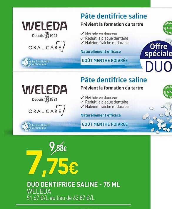 weleda duo dentifrice saline
