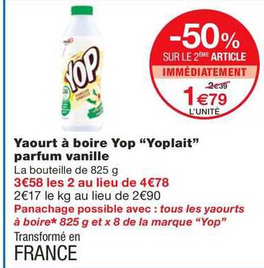 Yaourt à Boire Yop "yoplait" Parfum Vanille