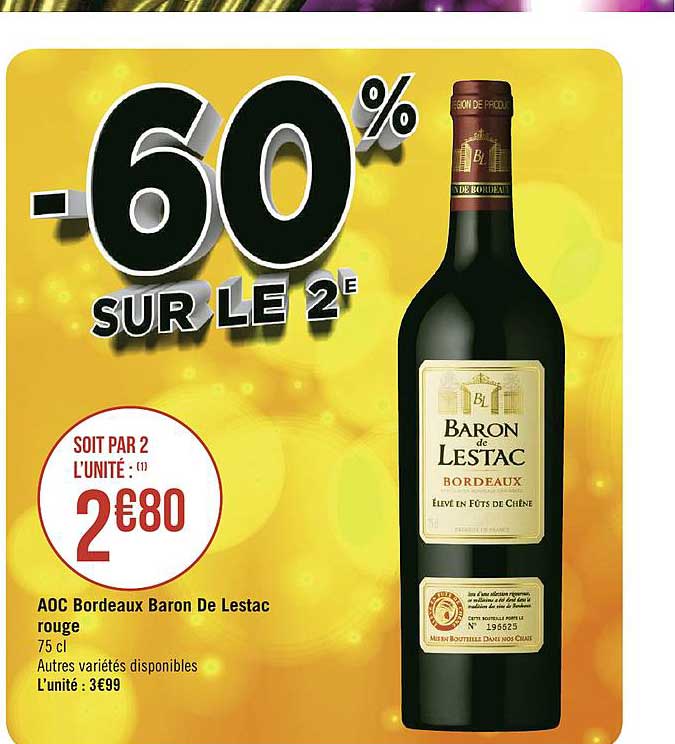 Aoc Bordeaux Baron De Lestac Rouge