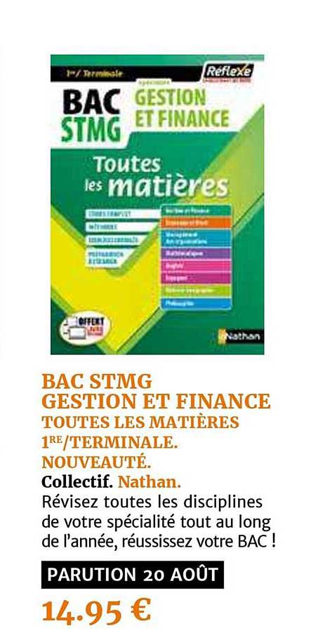 bac stmg gestion et finance toutes les matières 1er terminale nouveauté collectif nathan