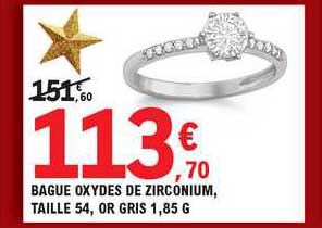 bague oxydes de zirconium taille 54 or gris 1.85 g