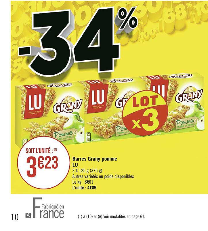 barres grany pomme lu