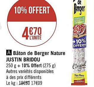 bâton de berger nature justin bridou