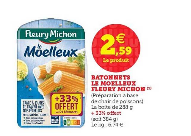 bâtonnets le moelleux fleury michon