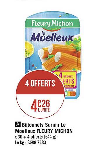 bâtonnets surimi le moelleux fleury michon