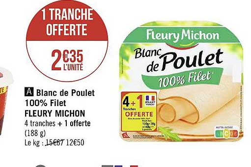 blanc de poulet 100% filet fleury michon
