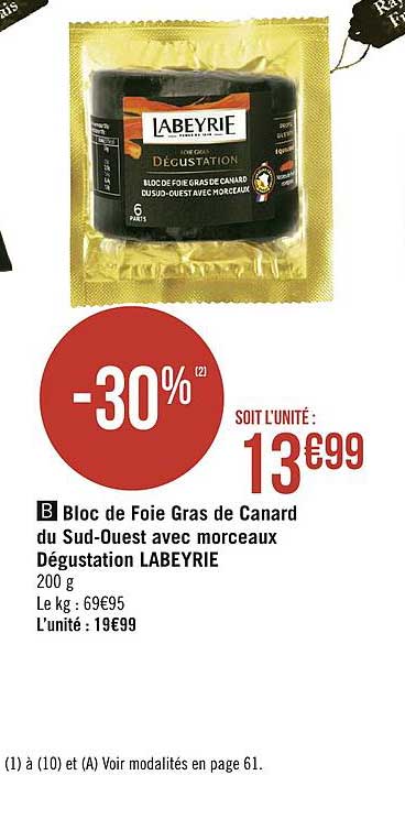 bloc de foie gras de canard du sud-ouest avec morceaux dégustation labeyrie