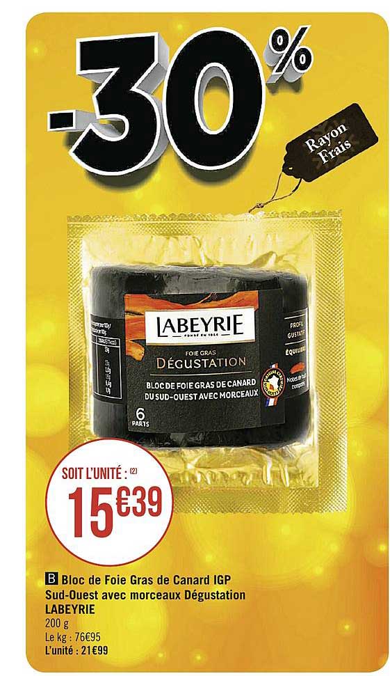 bloc de foie gras de canard igp sud ouest avec morceaux dégustation labeyrie