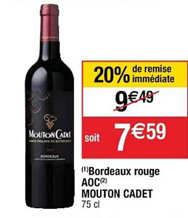 bordeaux rouge aoc mouton cadet