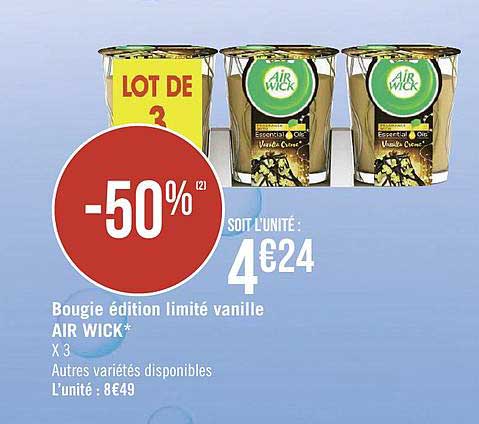 bougie édition limité vanille air wick