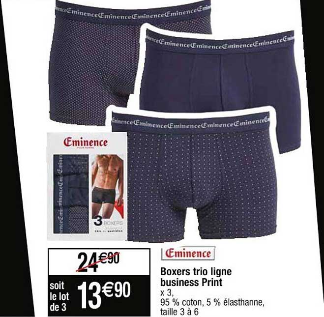 boxers trio ligne business print