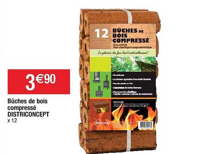 bûches de bois compressé districoncept