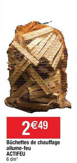 bûchettes de chauffage allume feu actifeu