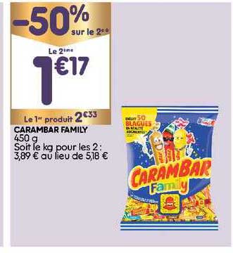 Carambar Family -50% Sur Le 2e