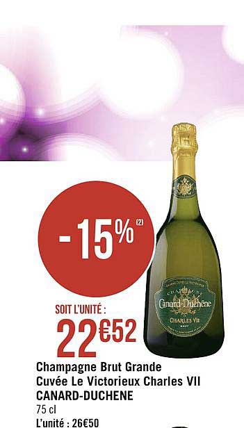 champagne brut grande cuvée le victorieux charles vii canard duchene