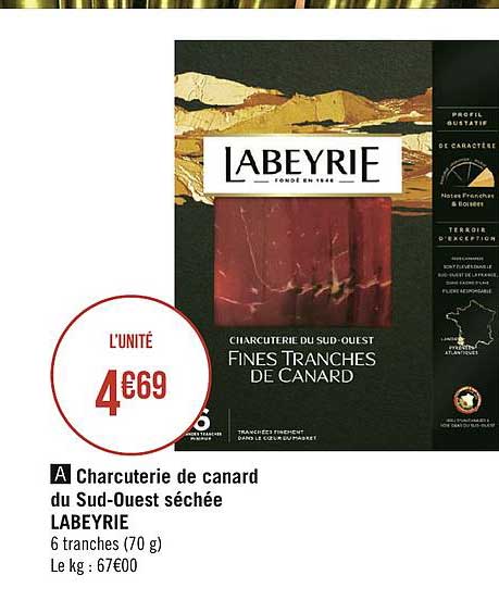 charcuterie de canard du sud-ouest séchée labeyrie