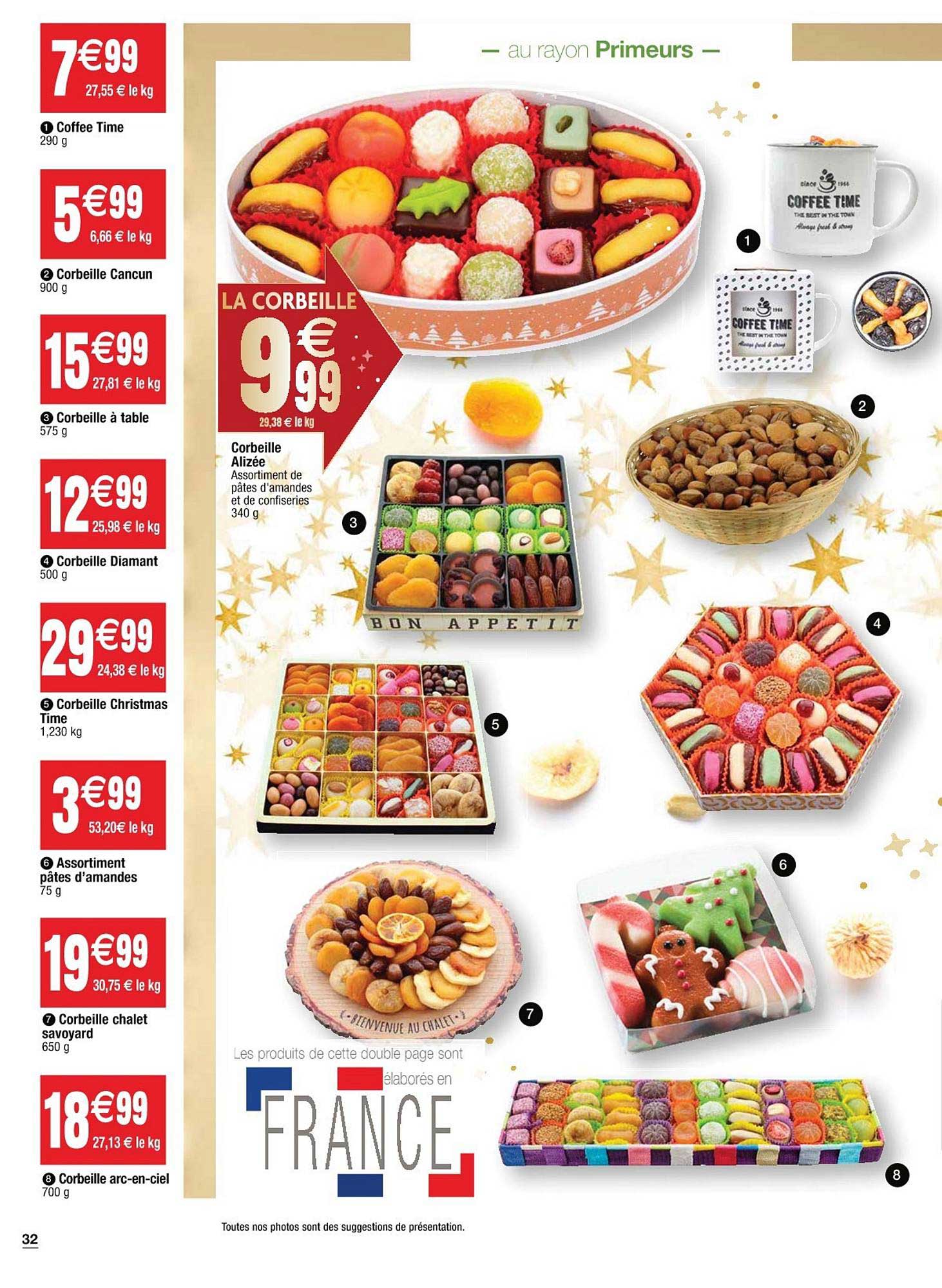 coffee time, corbeille cancun, corbeille à table, corbeille diamant, corbeille christmas, pâtes d'amandes, corbeille chalet savoyard, corbeille arc en ciel, corbeille alizée