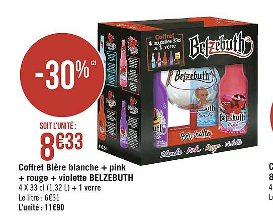Coffret Bière Blanche + Pink + Rouge + Violette Belzebuth