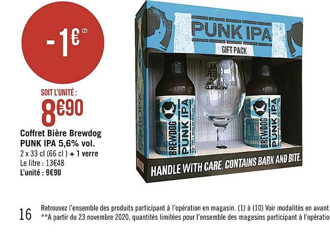 coffret bière brewdog punk ipa 5.6% vol.