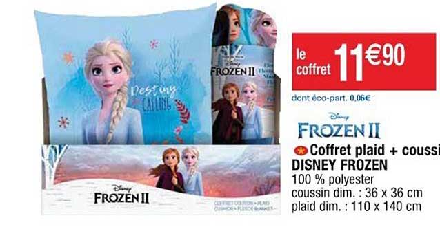 Coffret Plaid + Coussin Disney Frozen