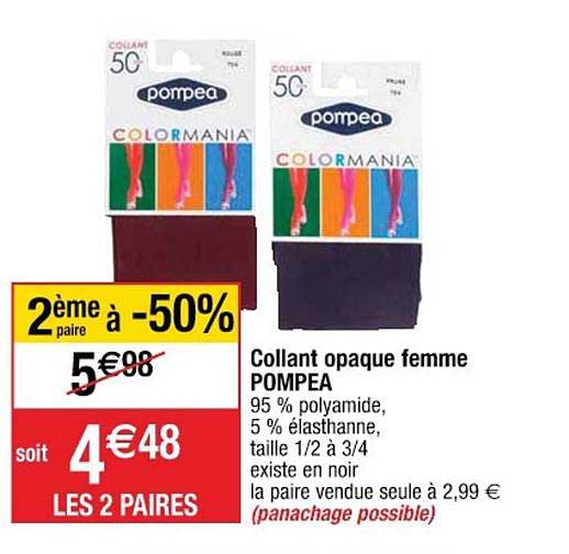 collant opaque femme pompea