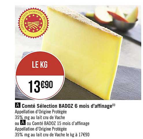 comté sélection badoz 6 mois d'affinage