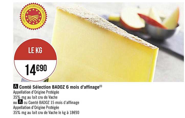 comté sélection badoz 6 mois d'affinage