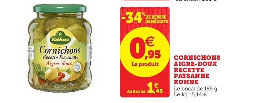 cornichons aigre doux recette paysanne kühne -34% de remise immédiate