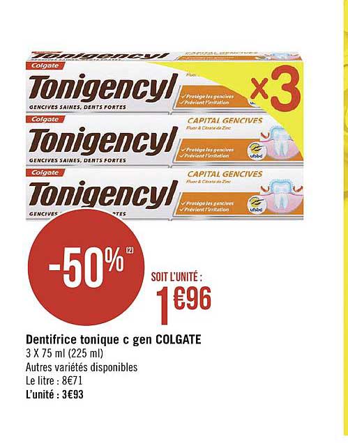 dentifrice tonique c gen colgate