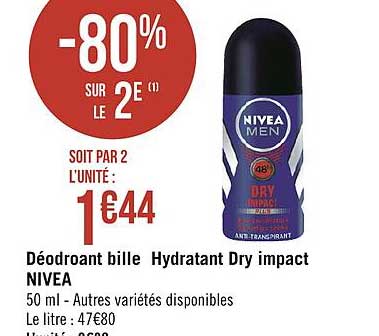 déodorant bille hydratant dry impact nivea