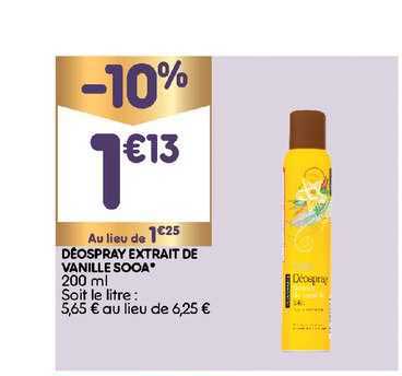 déospray extrait de vanille sooa