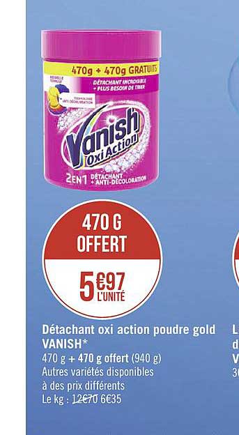 détachant oxi action poudre gold vanish