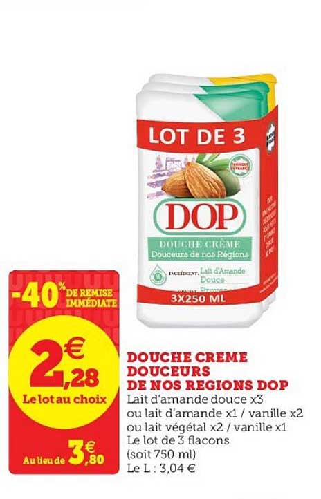 douche crème douceurs de nos régions dop -40% de remise immédiate