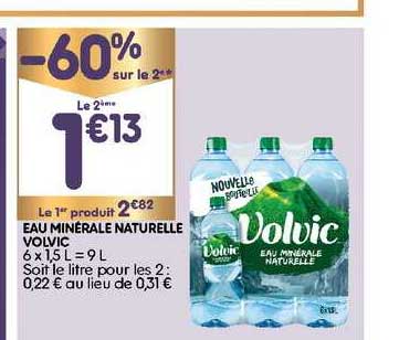 Eau Minérale Naturelle Volvic -60% Sur Le 2e