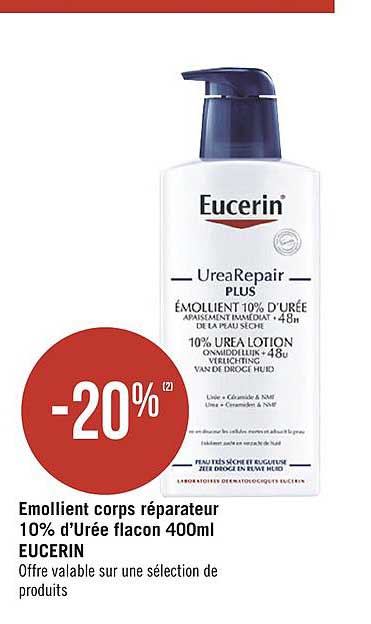 emollient corps réparateur 10% d'urée flacon 400ml eucerin