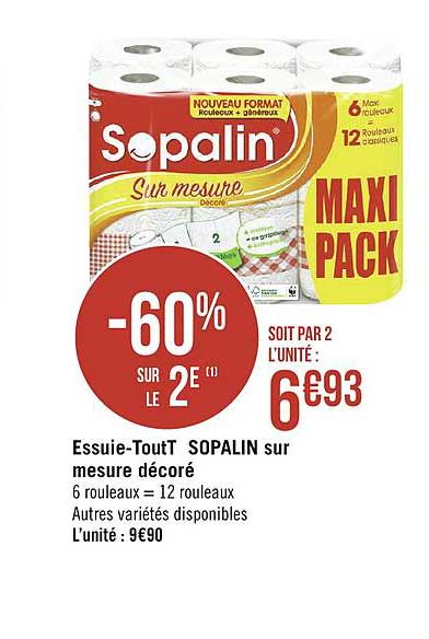 essuie tout sopalin sur mesure décoré